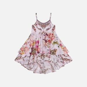 Camilla Floral Kids Dress - Pink and White